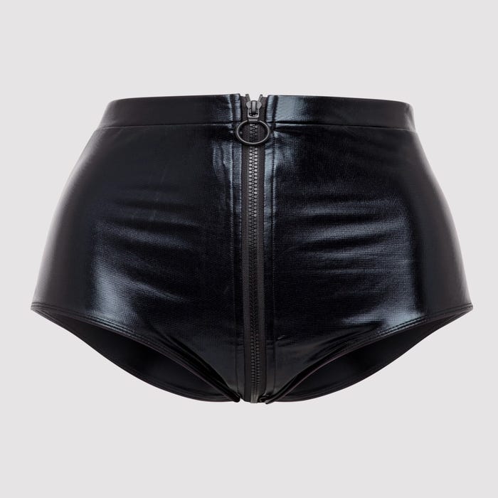 Culotte ouverte zip Fierce wetlook noir