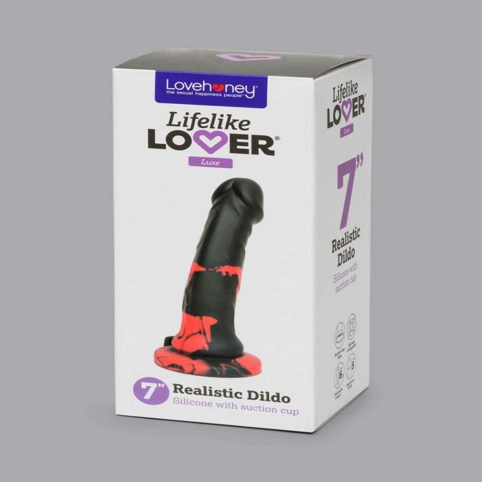 Gode ventouse silicone multicolore noir 17,8 cm Luxe