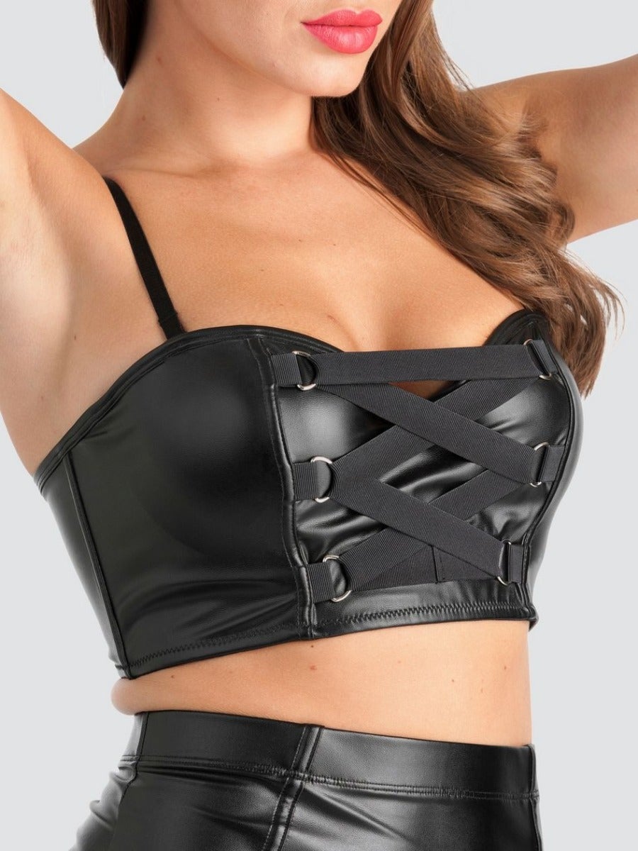 Soutien-gorge top effet cuir Fierce L