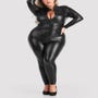 Combinaison zip Fierce wetlook noir GT