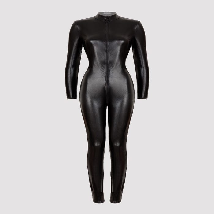 Combinaison zip Fierce wetlook noir GT