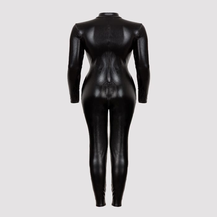 Combinaison zip Fierce wetlook noir GT