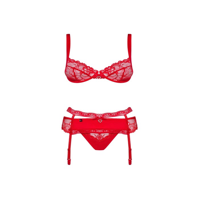 Ensemble 3 pièces Heartina rouge