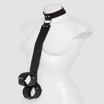Attache collier et menottes en cuir Deluxe