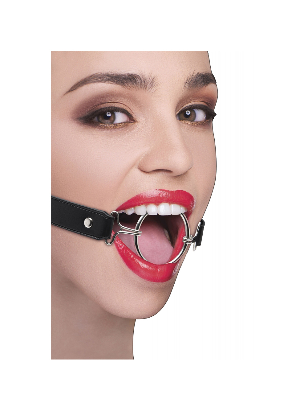 Bâillon Anneau XL avec Sangles Cuir