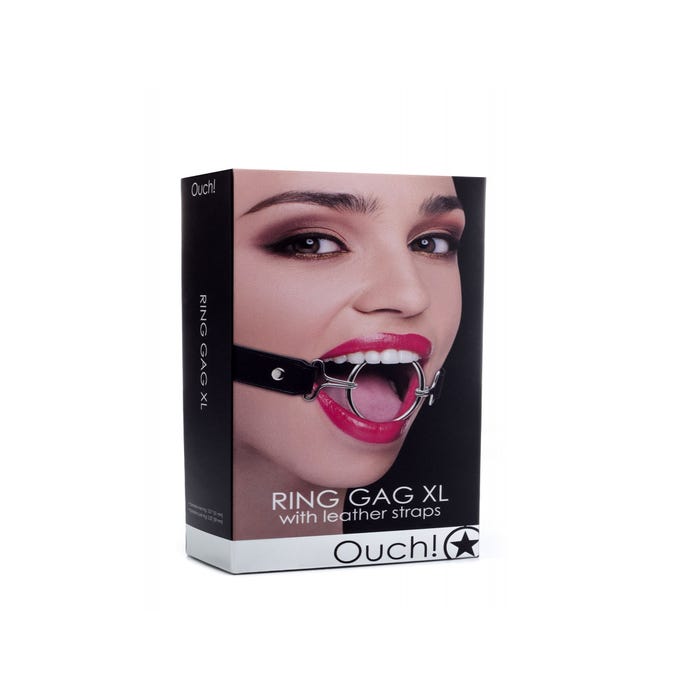 Bâillon Anneau XL avec Sangles Cuir