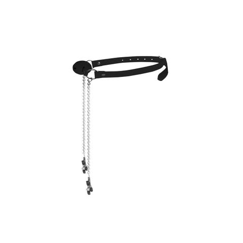 Bâillon avec Pinces Tétons Cuir