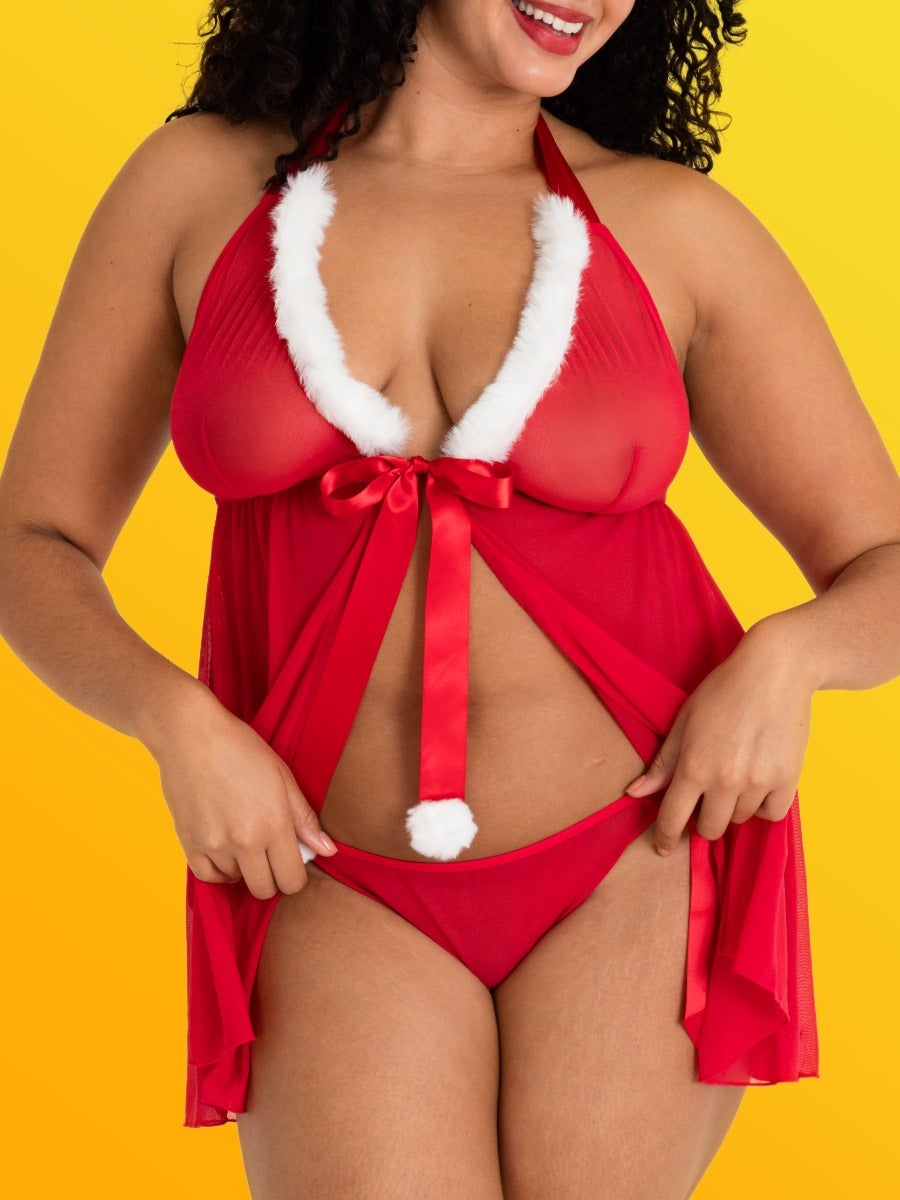 Nuisette babydoll mère Noël Fantasy Santa GT