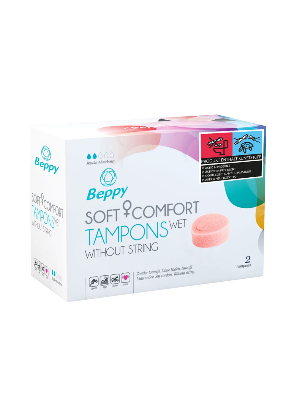 Éponges Menstruelles Soft + Comfort WET Tampons Boîte de 2 main product photo