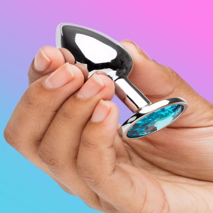 Plug anal bijou Secret Shine small bleu 52 g