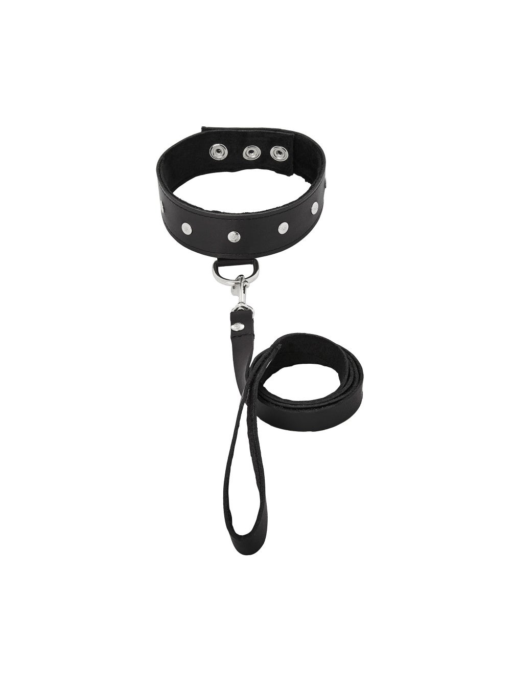 Collier Clouté & Laisse Cuir Noir 5