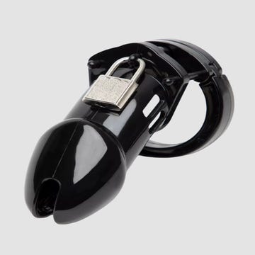 Cage de chasteté en plastique 7,6 cm Deluxe noir
