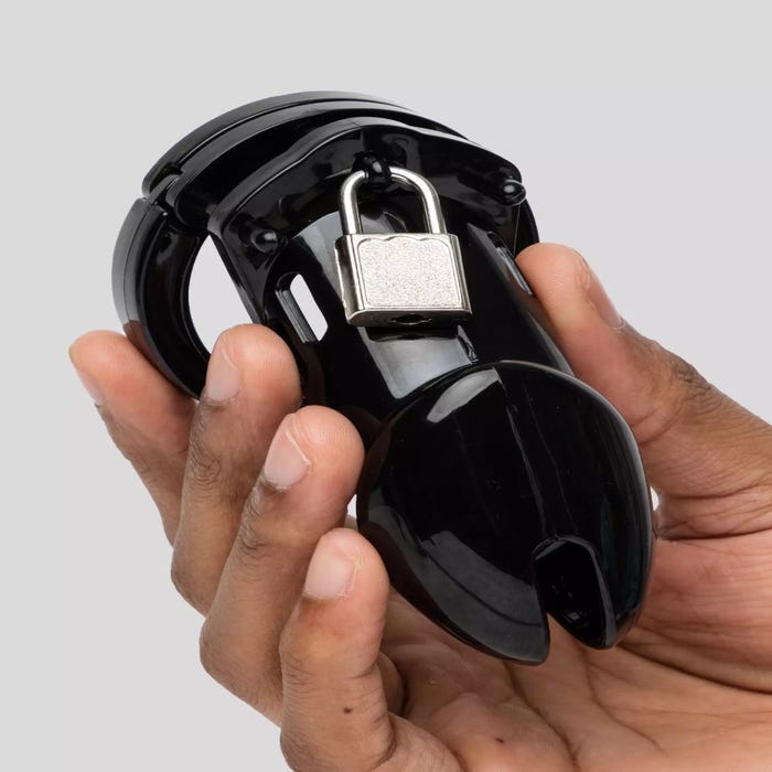 Cage de chasteté en plastique 7,6 cm Deluxe noir