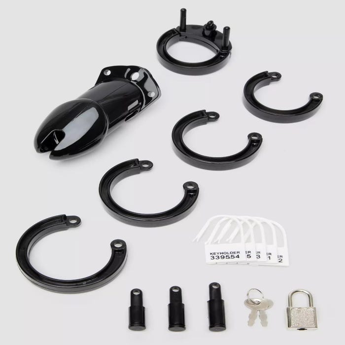 Cage de chasteté en plastique 7,6 cm Deluxe noir