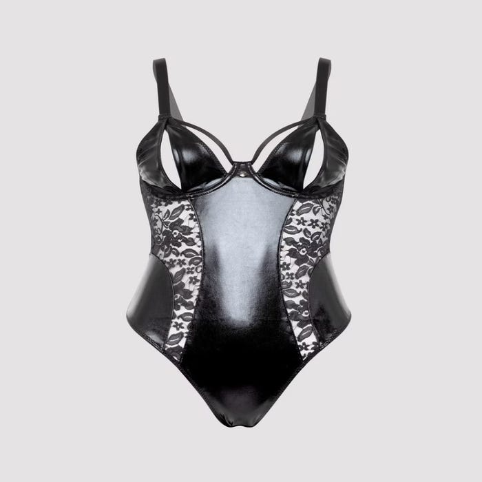 Body ouvert grande taille effet cuir Fierce Muse 5XL/6XL