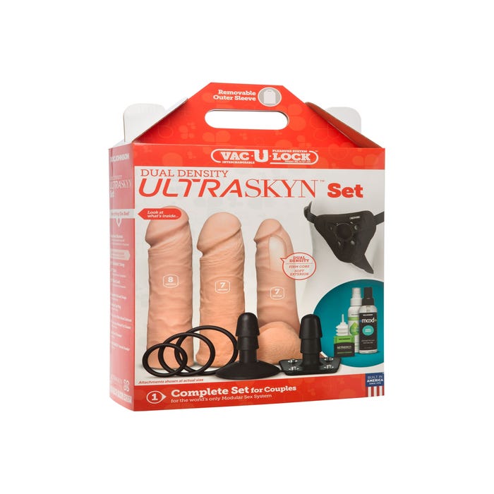 Coffret Gode Ceinture Vac-U-Lock Dual Density UltraSkyn Set Vanilla