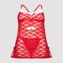 Ensemble nuisette Mère Noël en dentelle rouge et string GT 1XL/2XL