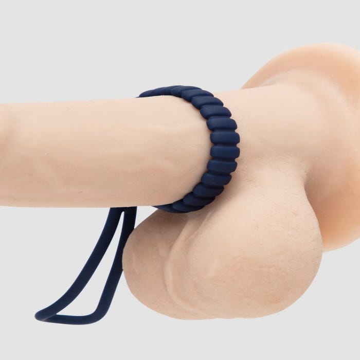Lovehoney Cockring ajustable en silicone bleu Super Looper