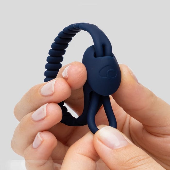 Lovehoney Cockring ajustable en silicone bleu Super Looper