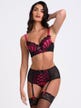 Ensemble 2 pièces ouvert Boudoir Belle fuchsia