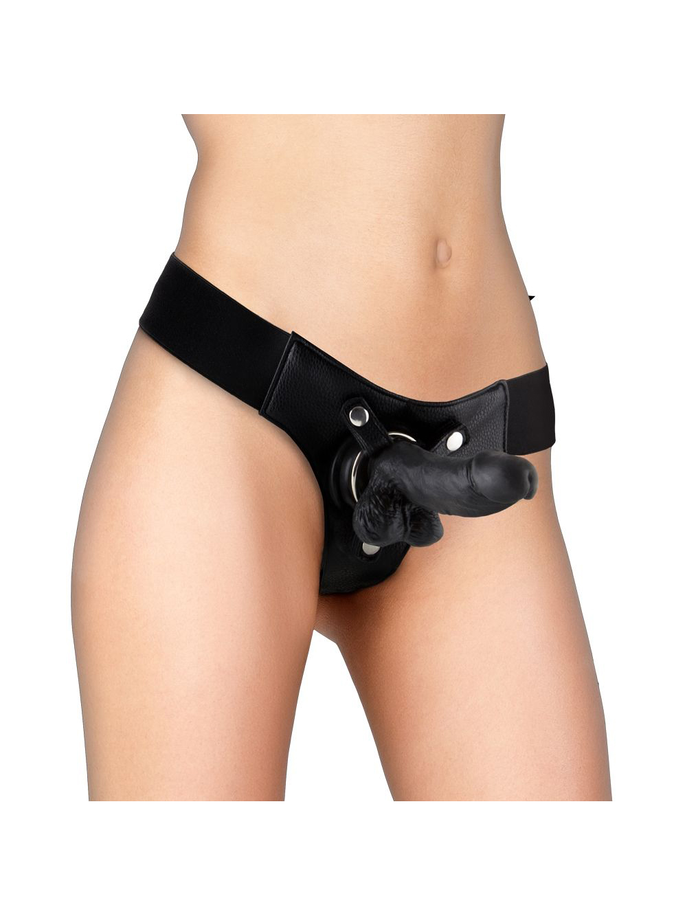 Gode Ceinture Réaliste Cuir 15 cm main product photo