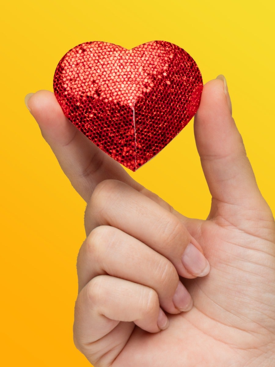 Cache-tétons coeur Oh! rouge