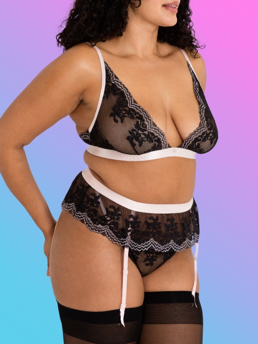 Ensemble 3 pièces Lustrous Lace noir GT