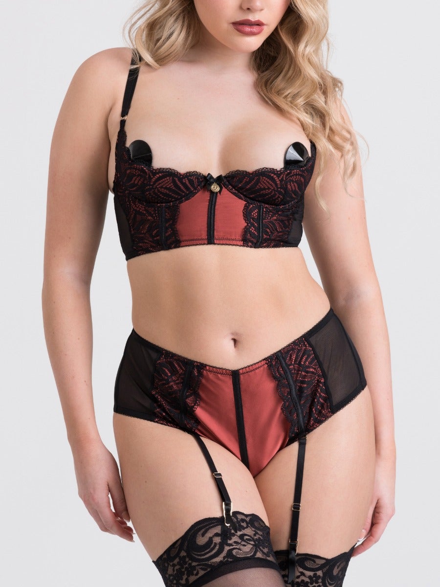 Ensemble 2 pièces ouvert Dark Paradise rouge & noir L