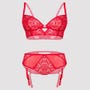 Ensemble soutien-gorge et culotte ouverte en dentelle rouge Parisienne Charm 