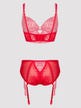 Ensemble soutien-gorge et culotte ouverte en dentelle rouge Parisienne Charm 