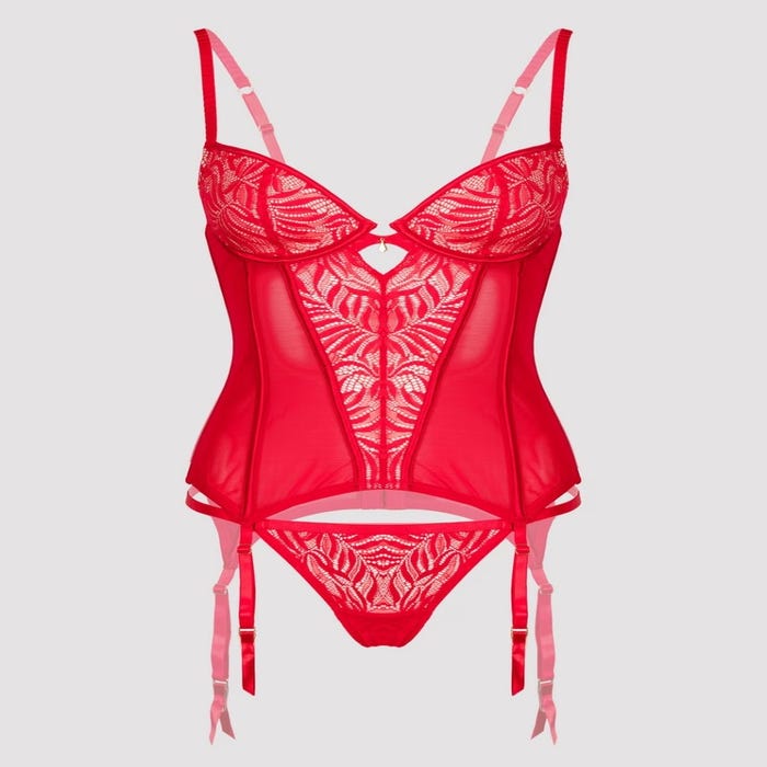 Ensemble guêpière en dentelle rouge Parisienne Charm GT