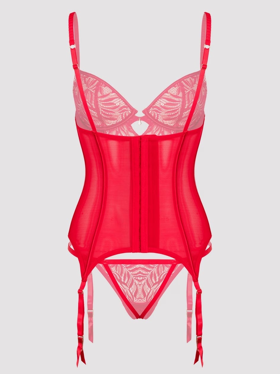 Ensemble guêpière en dentelle rouge Parisienne Charm -L 4