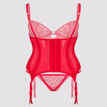 Ensemble guêpière en dentelle rouge Parisienne Charm 