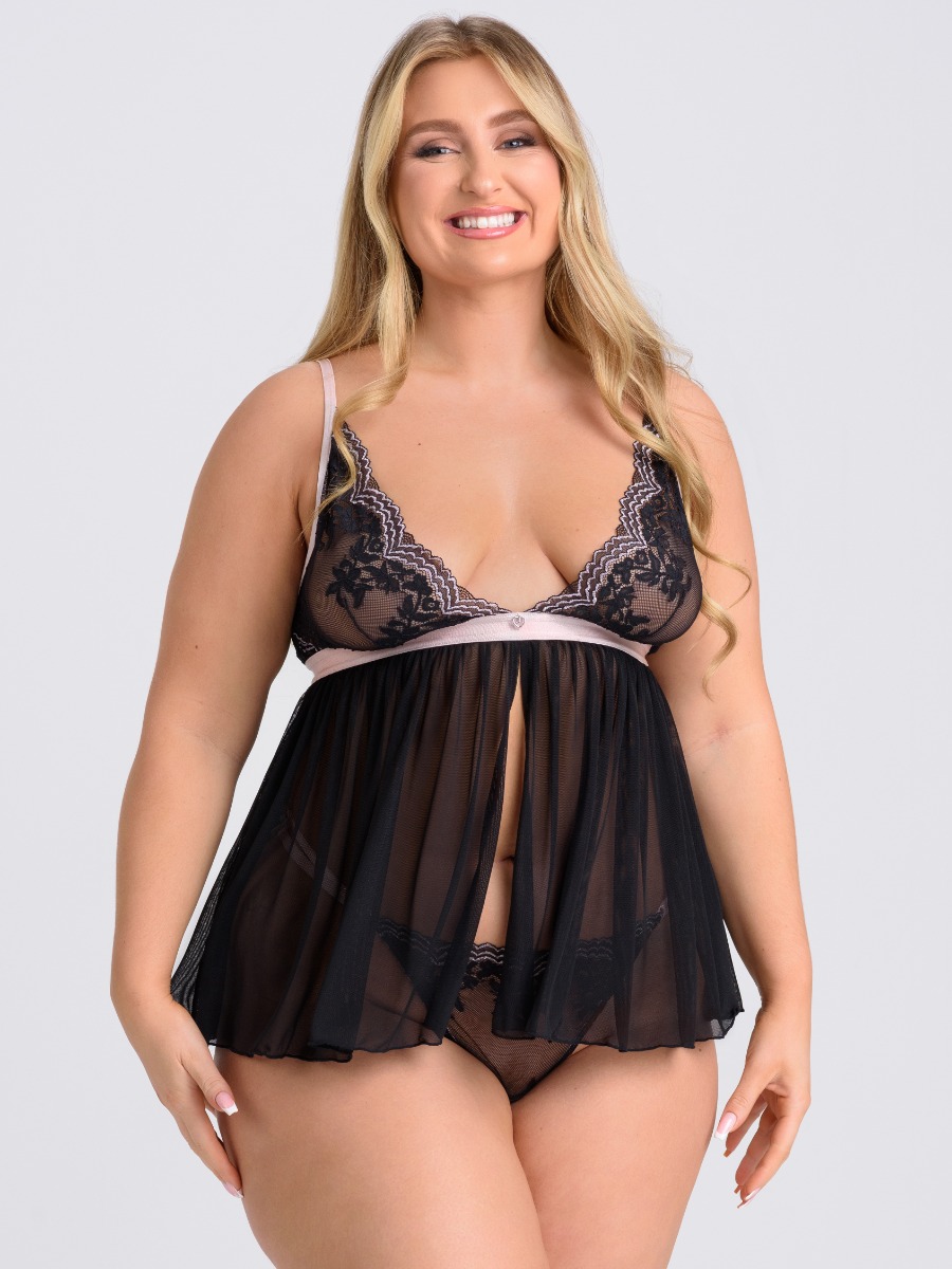 Nuisette babydoll Lustrous Lace noir GT