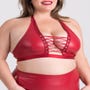 Top effet corset Fierce wetlook rouge GT