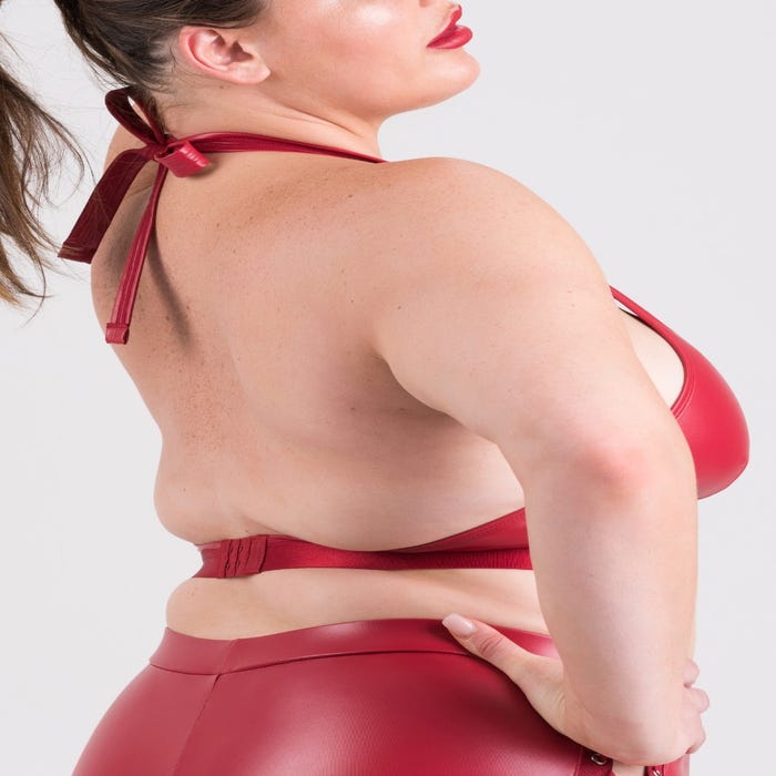 Top effet corset Fierce wetlook rouge GT