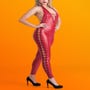 Combinaison catsuit similicuir à lacets Fierce rouge
