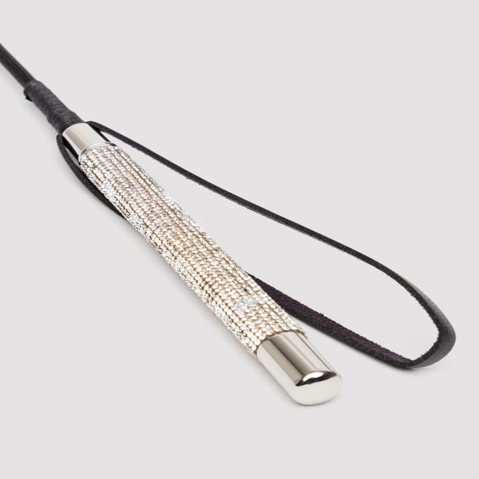 Cravache similicuir avec strass Diamante