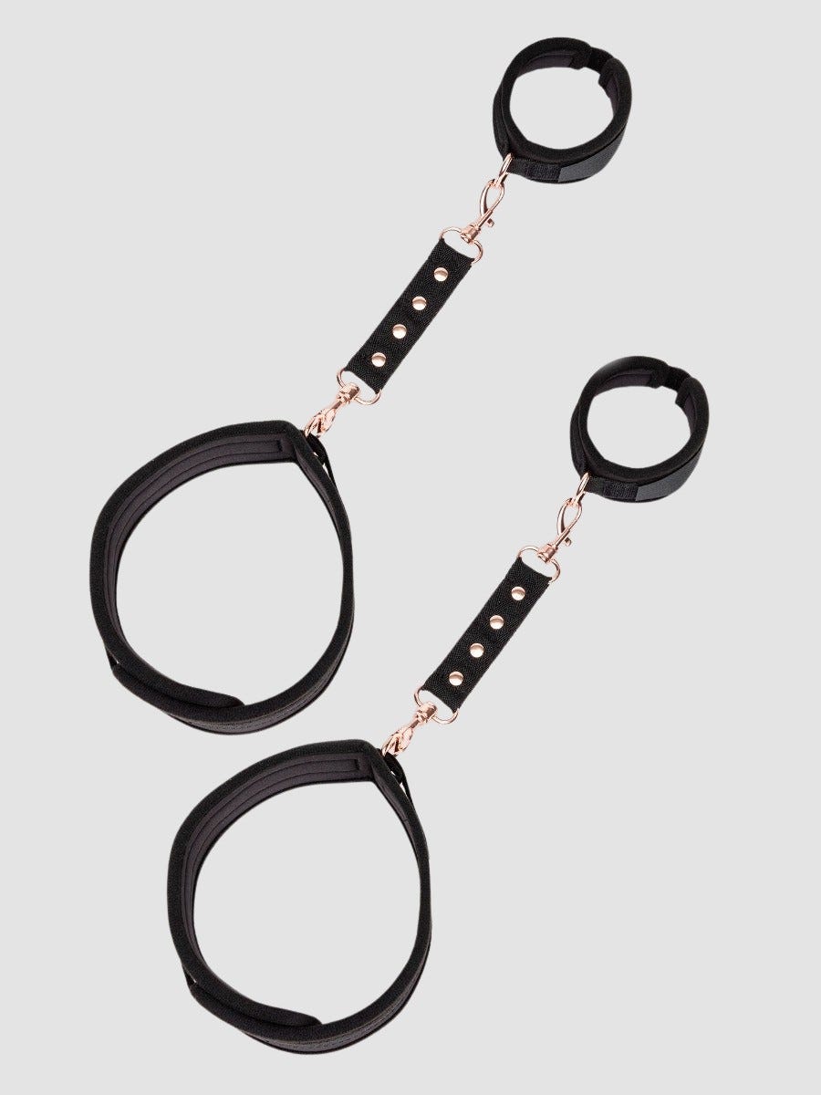 Kit Bondage BDSM : Menottes Poignets, Ceinture Cuisse Et Chaîne - Pour Jeux De Soumission