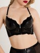 Soutien-gorge zip wetlook et dentelle Fierce