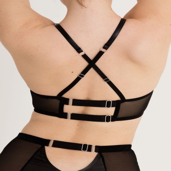 Soutien-gorge zip wetlook et dentelle Fierce