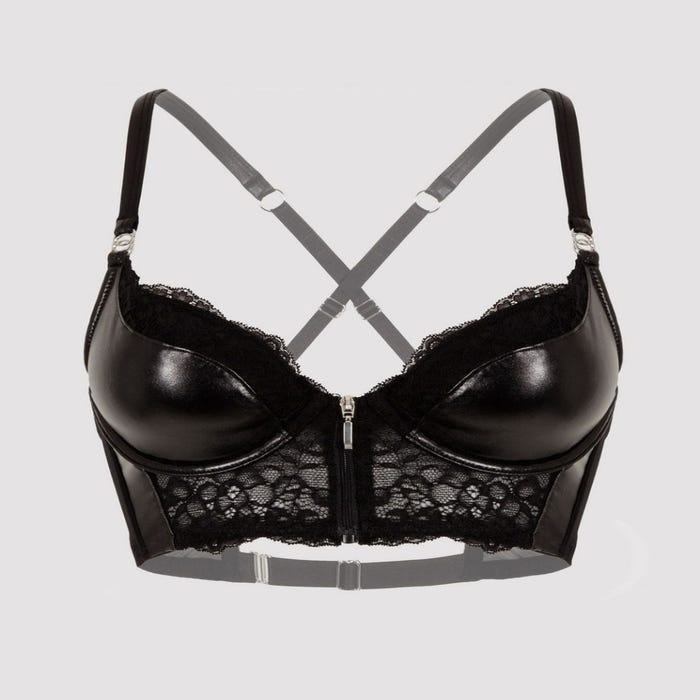 Soutien-gorge zip wetlook et dentelle Fierce