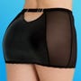 Mini-jupe taille haute effet cuir noir et dentelle à zip Fierce (Medium)