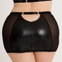 Mini-jupe taille haute effet cuir noir et dentelle à zip Fierce (Medium)