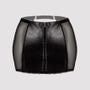 Mini-jupe taille haute effet cuir noir et dentelle à zip Fierce (Medium)