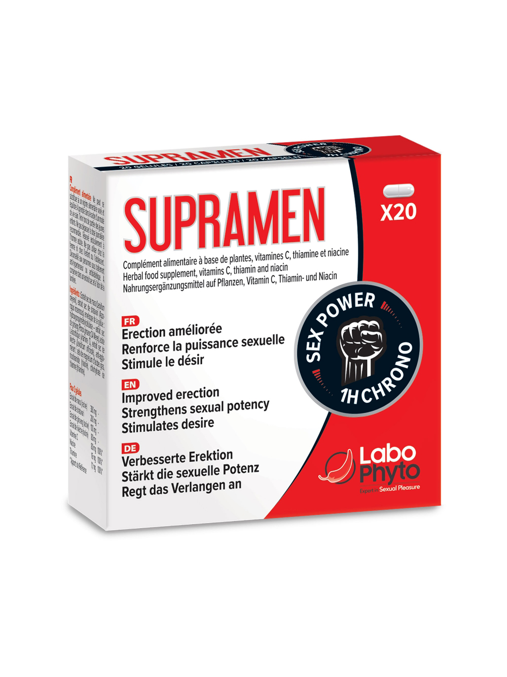 Aphrodisiaque homme Supramen 20 gélules main product photo