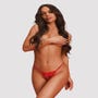 String ouvert rouge scintillant à nœuds en satin – Gifty Red Obsessive