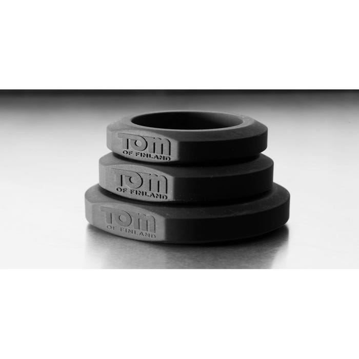 Kit de 3 Cockrings Noirs Silicone