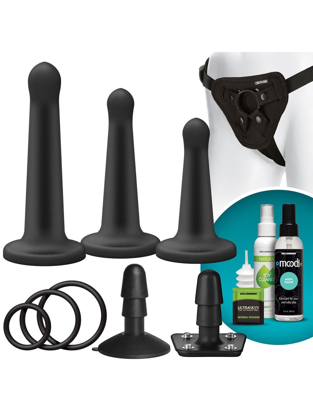 Coffret Gode Ceinture Vac-U-Lock Platinum Pegging 4