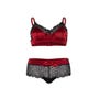 Ensemble 2 Pièces 81546 Satin Rouge et Noir